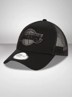 LA Lakers Tonal Black A-Frame Trucker Cap