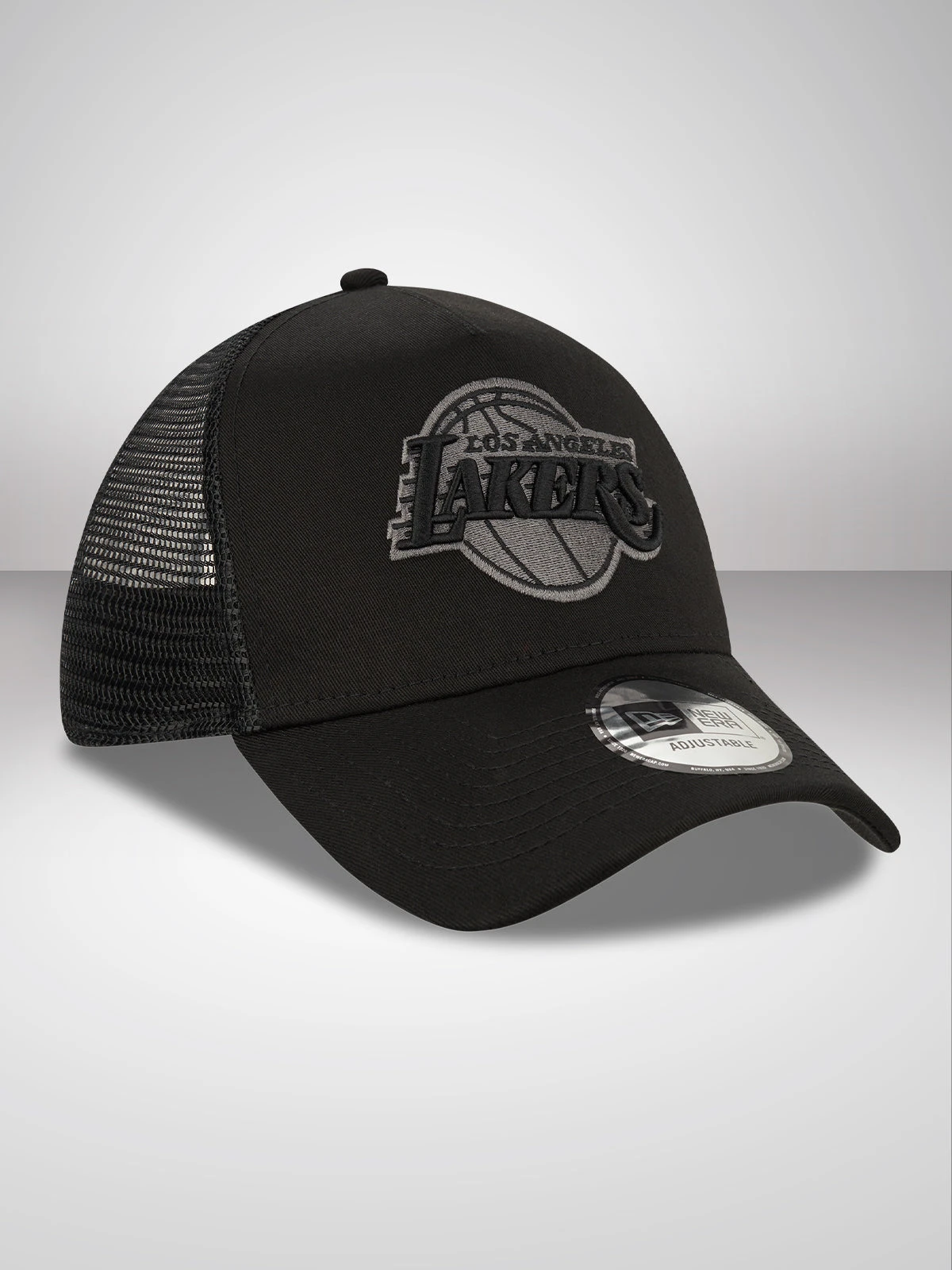 LA Lakers Tonal Black A-Frame Trucker Cap - Image 2
