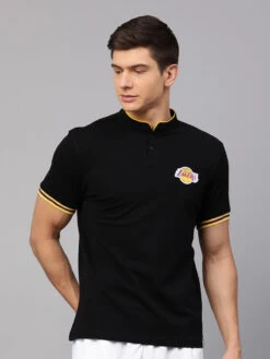 Los Angeles Lakers: Classic Henley- Black