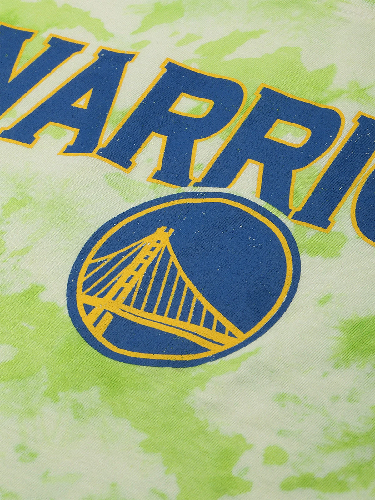 Golden State Warriors: Tie & Dye Crop Top- Neon Green - Image 2