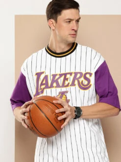 Los Angeles Lakers Striped Oversized T-Shirt