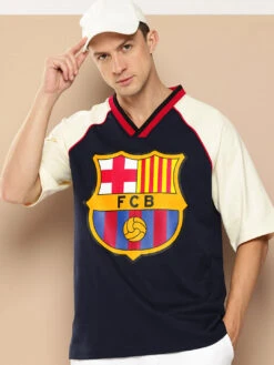 FC Barcelona Contrast Colour Oversized T-Shirt