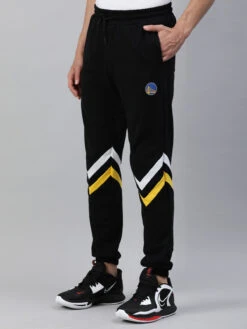 Warriors: Contrast Stripe Joggers - Black