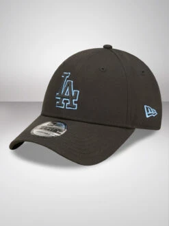 La Dodgers Team Outline Black 9FORTY Adjustable Cap