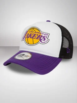 LA Lakers Team Color Block White A-Frame Trucker Cap