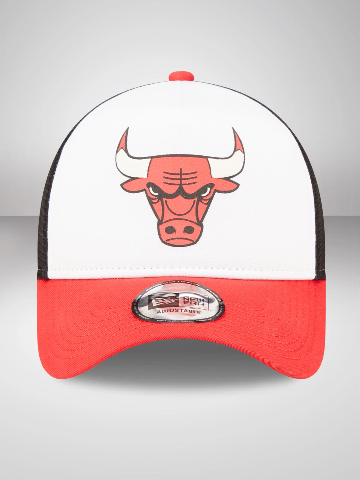 Chicago Bulls Team Color Block White A-Frame Trucker Cap - Image 3
