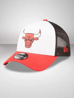 Chicago Bulls Team Color Block White A-Frame Trucker Cap