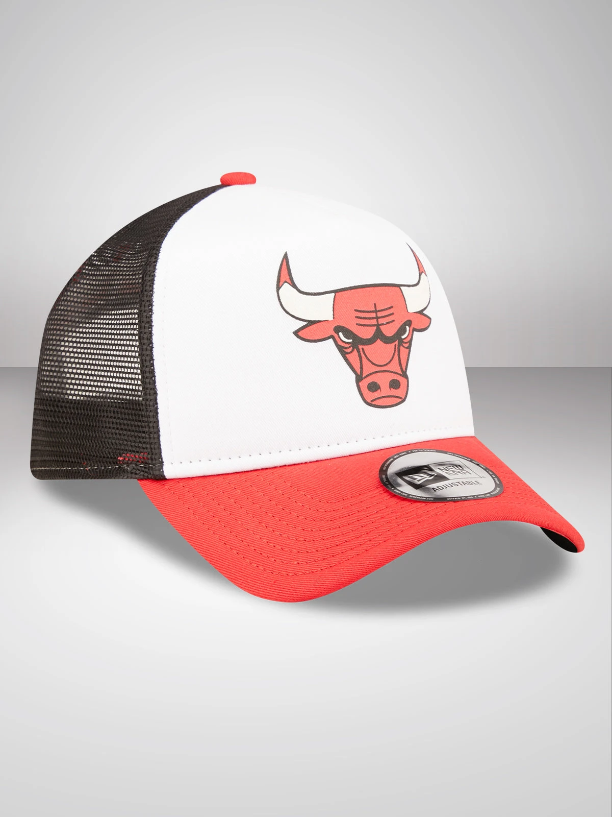 Chicago Bulls Team Color Block White A-Frame Trucker Cap - Image 2