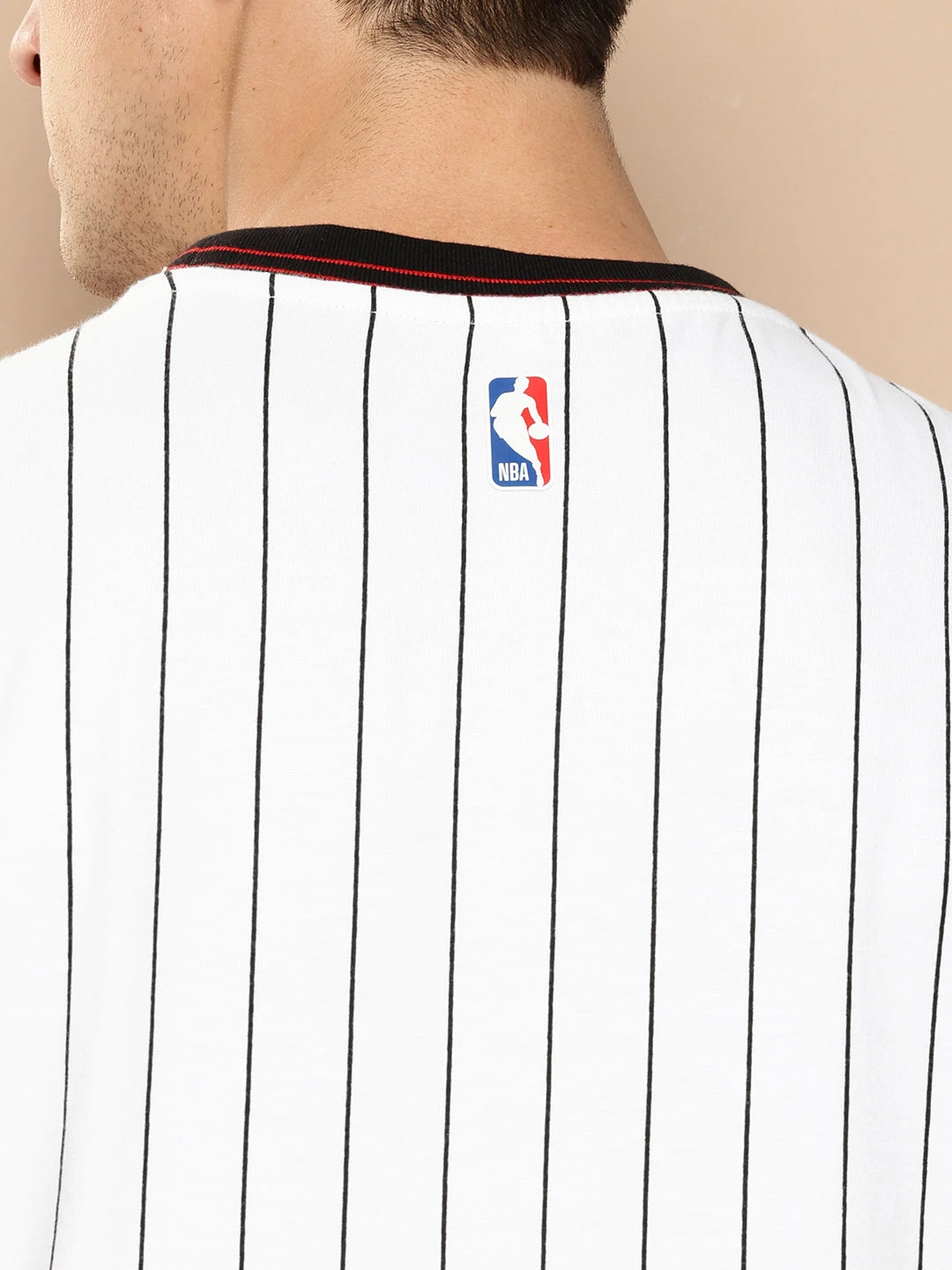 Chicago Bulls Striped Oversized T-Shirt - Image 3