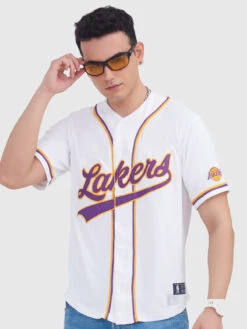 NBA Los Angeles Lakers:Typography Baseball Shirt