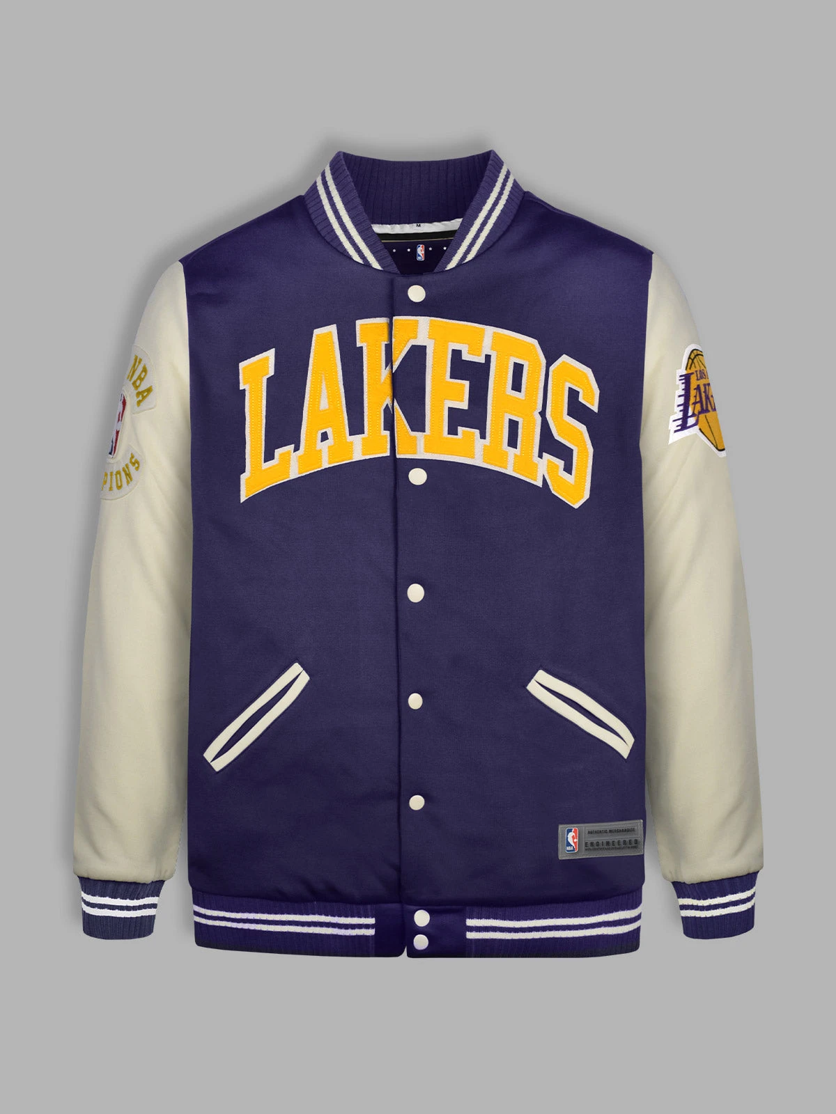 Los Angeles Lakers: Letterman Jacket - Purple - Image 2