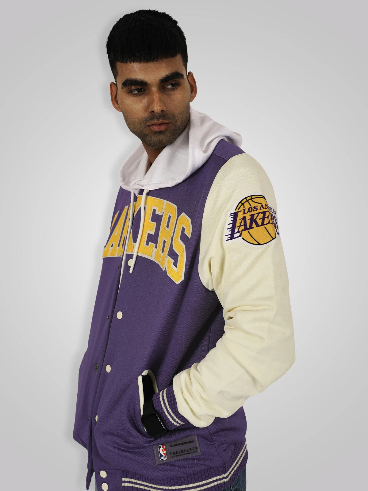 Los Angeles Lakers: Letterman Jacket - Purple - Image 6