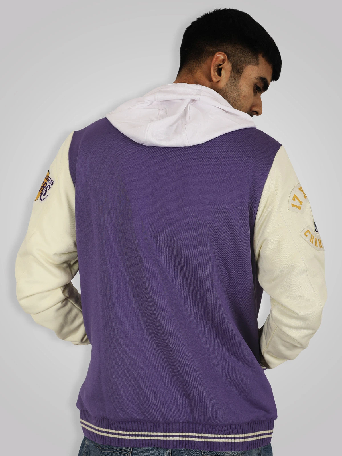 Los Angeles Lakers: Letterman Jacket - Purple - Image 7