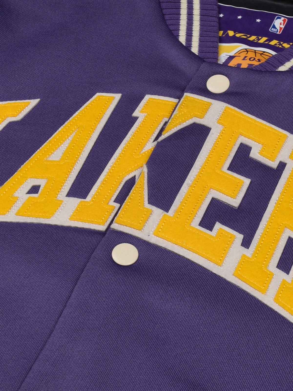 Los Angeles Lakers: Letterman Jacket - Purple - Image 3