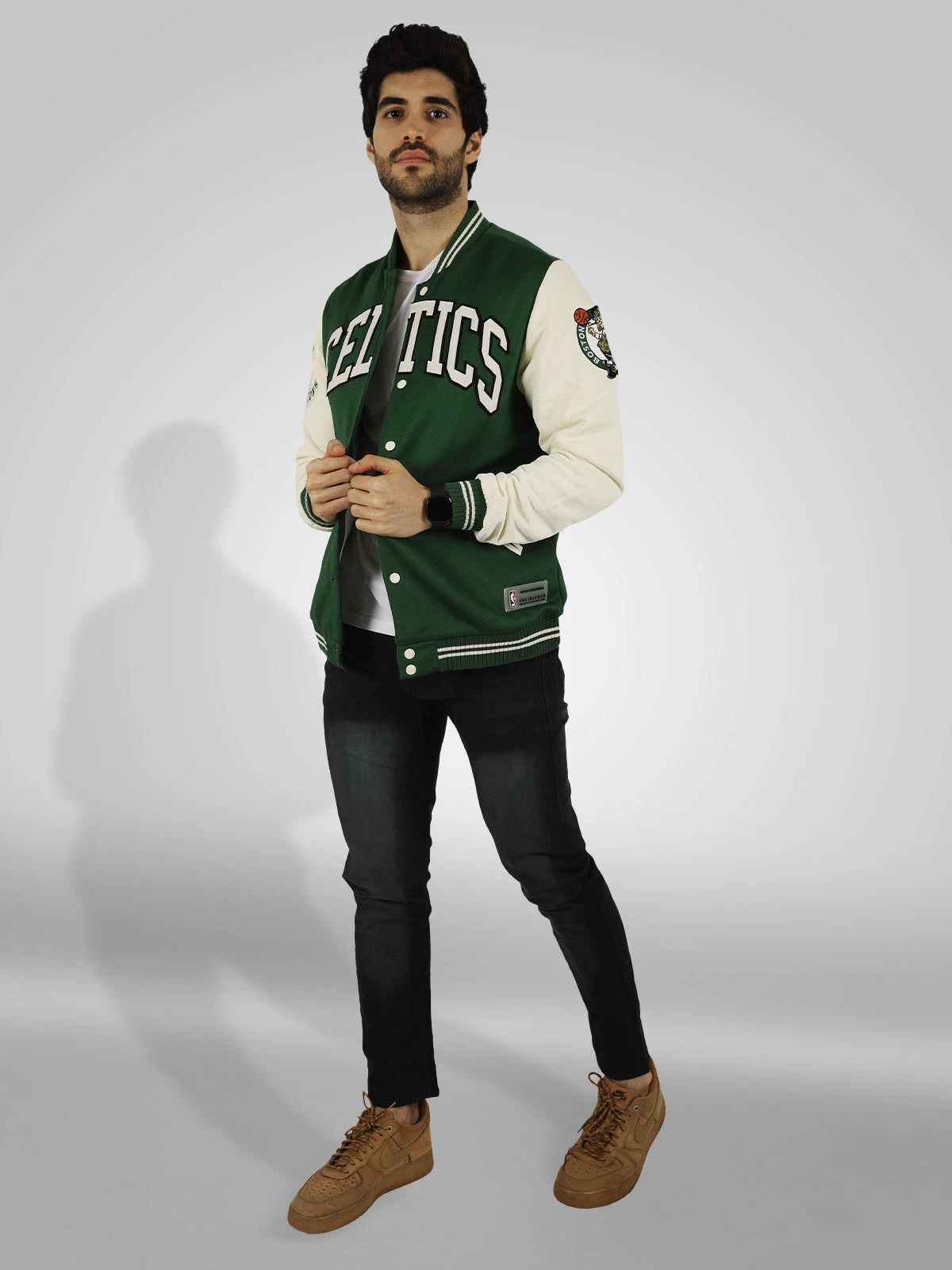 Boston Celtics: Letterman Jacket - Green - Image 2