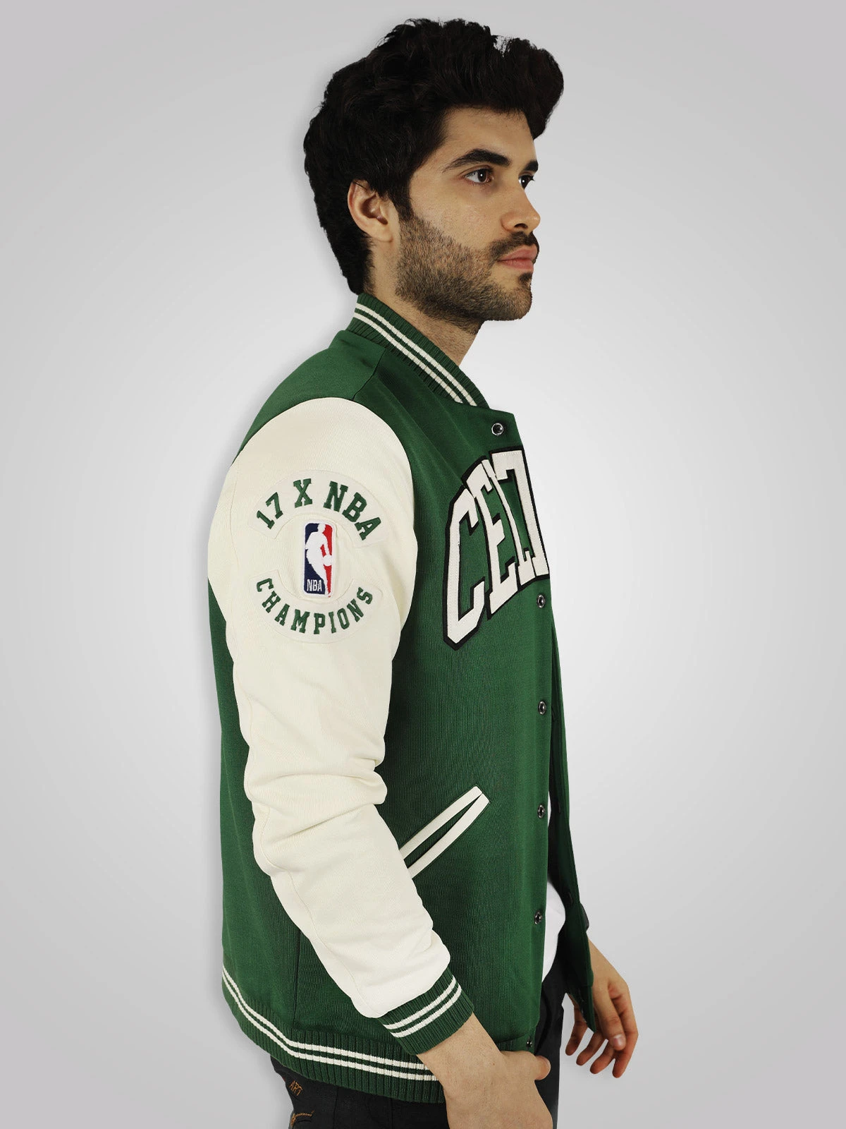 Boston Celtics: Letterman Jacket - Green - Image 6
