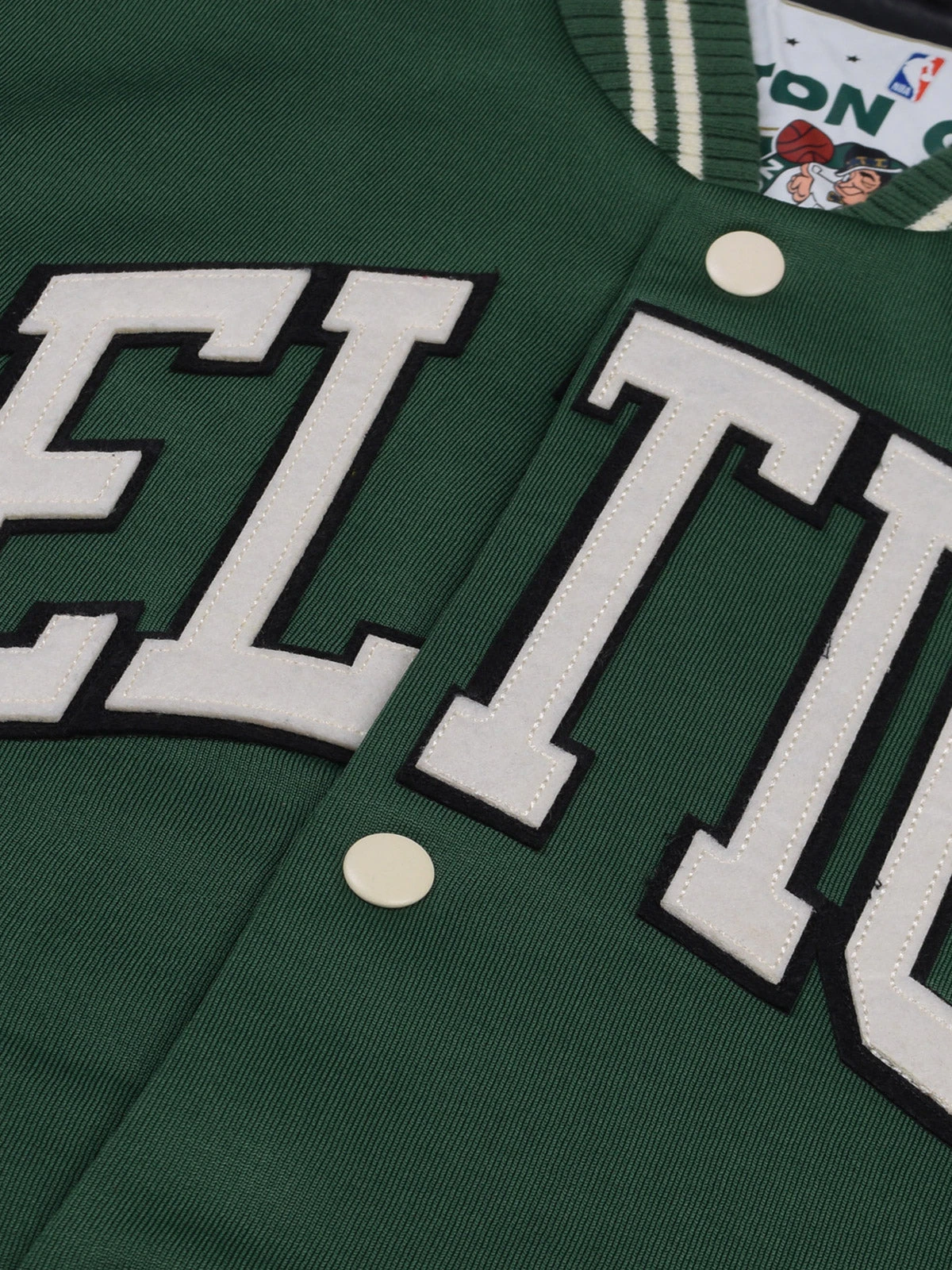 Boston Celtics: Letterman Jacket - Green - Image 3
