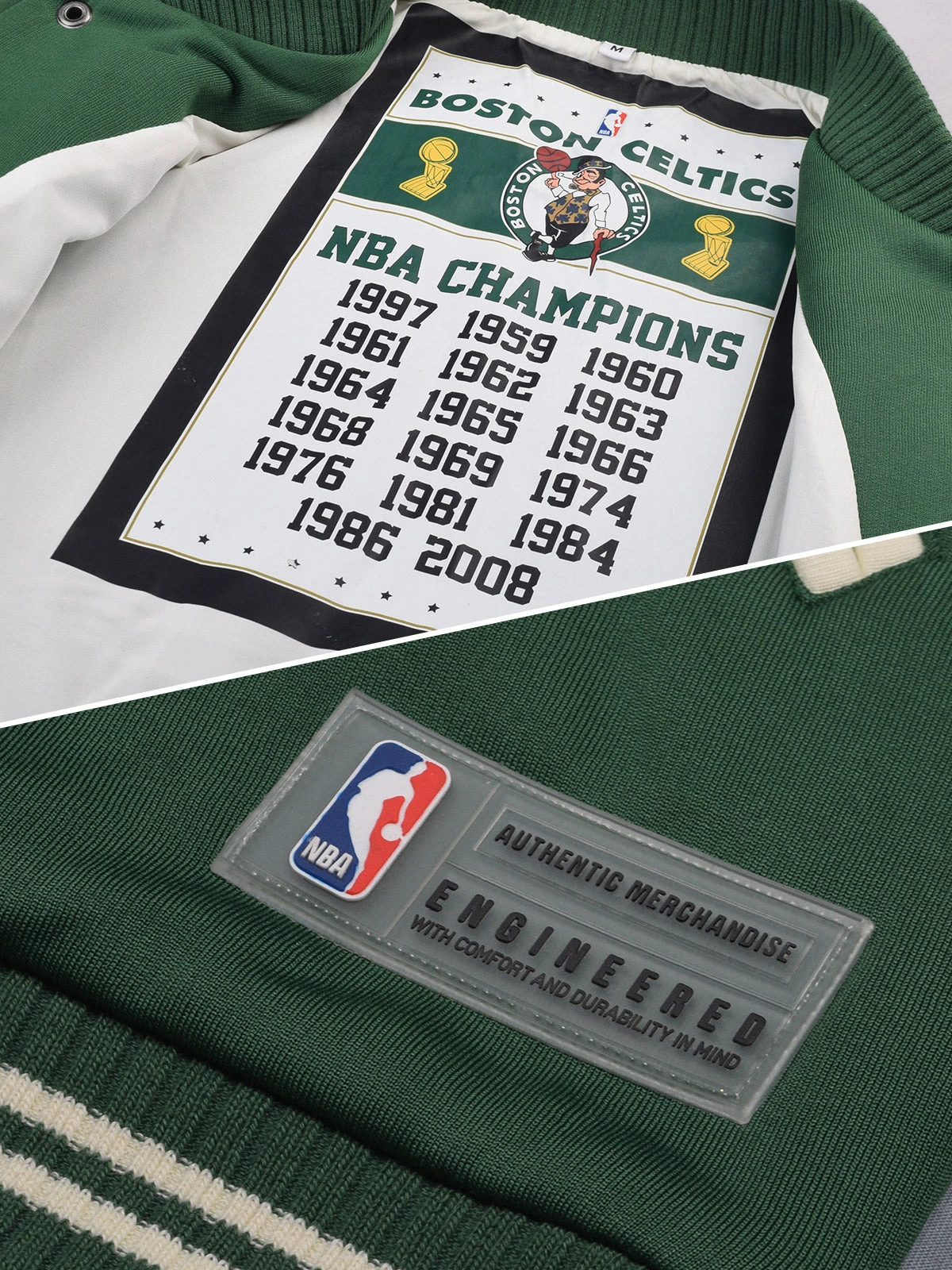 Boston Celtics: Letterman Jacket - Green - Image 5