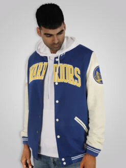 Golden State Warriors: Letterman Jacket - Royal Blue