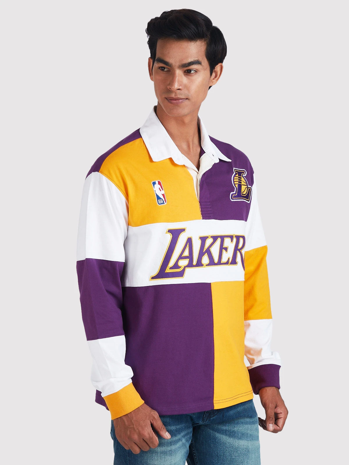 Los Angeles Lakers Embroidered Oversized Polo Full Sleeve - Image 7